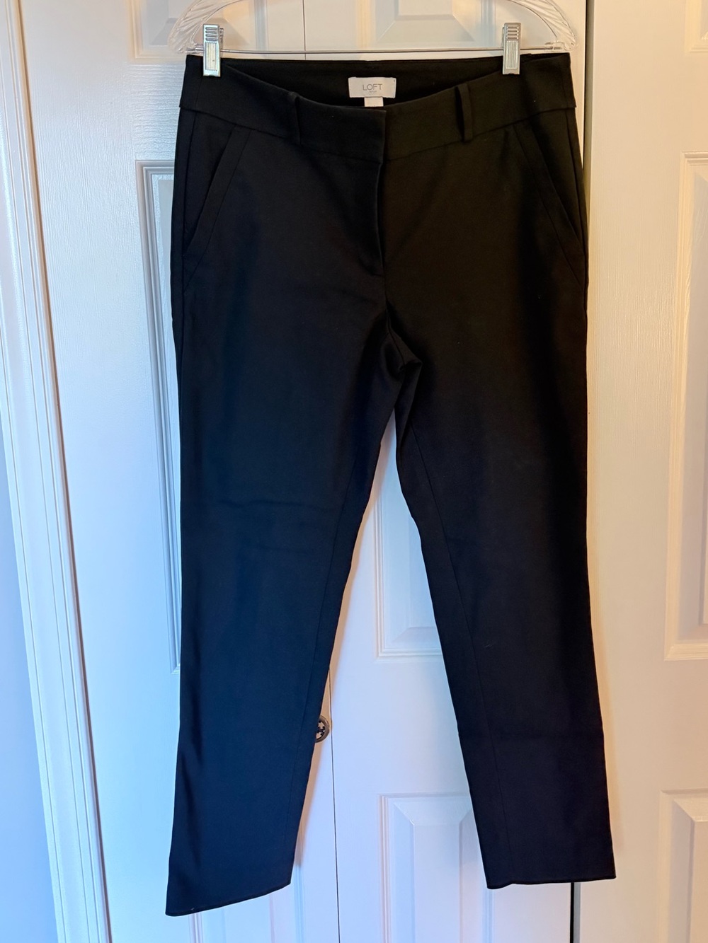LOFT Black Ankle-Length Tailored Pants
